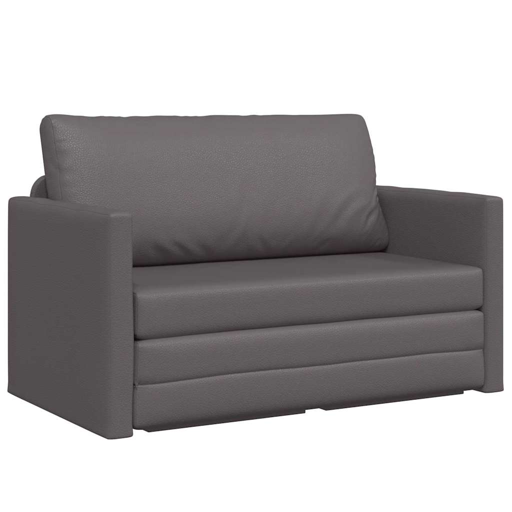 Sofa Bett Grau 124 x 71 x 78 cm Kunstleder