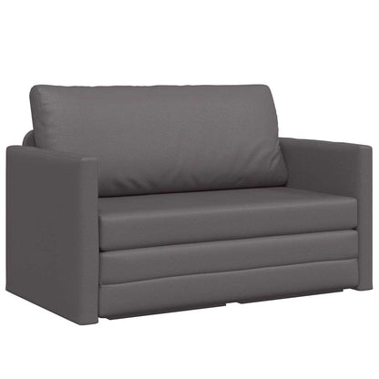 Sofa Bett Grau 124 x 71 x 78 cm Kunstleder