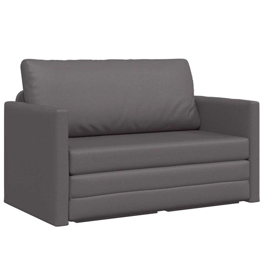 Sofa Bett Grau 124 x 71 x 78 cm Kunstleder