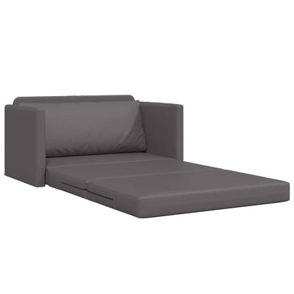Sofa Bett Grau 124 x 71 x 78 cm Kunstleder