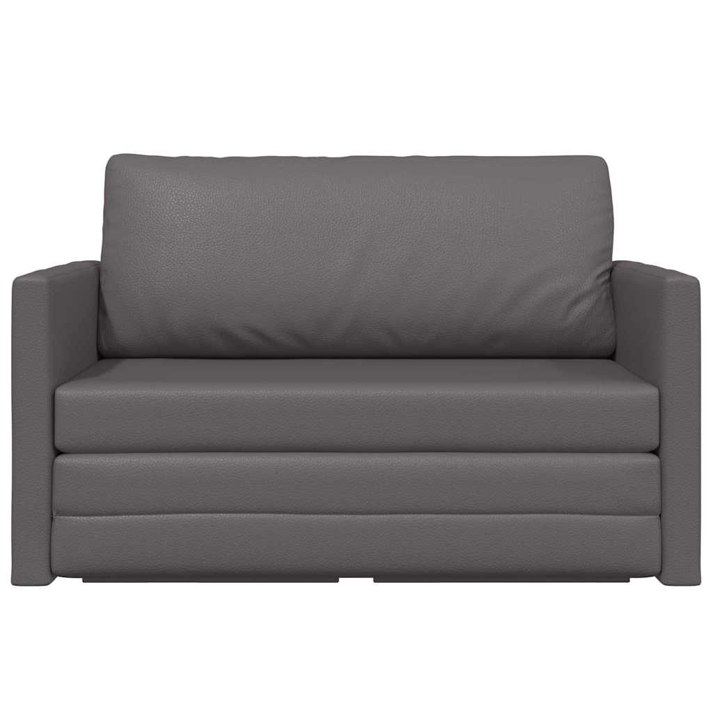 Sofa Bett Grau 124 x 71 x 78 cm Kunstleder