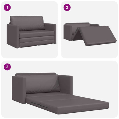 Sofa Bett Grau 124 x 71 x 78 cm Kunstleder