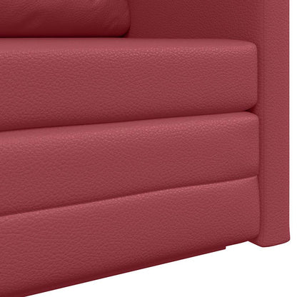 Sofa Bett Weinrot 124 x 71 x 78 cm Kunstleder