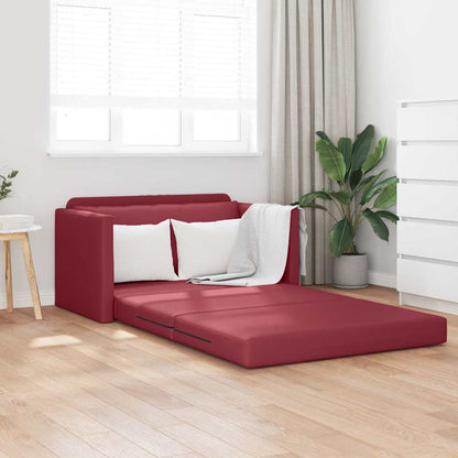 Sofa Bett Weinrot 124 x 71 x 78 cm Kunstleder