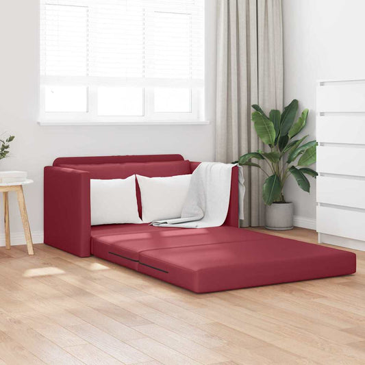 Sofa Bett Weinrot 124 x 71 x 78 cm Kunstleder