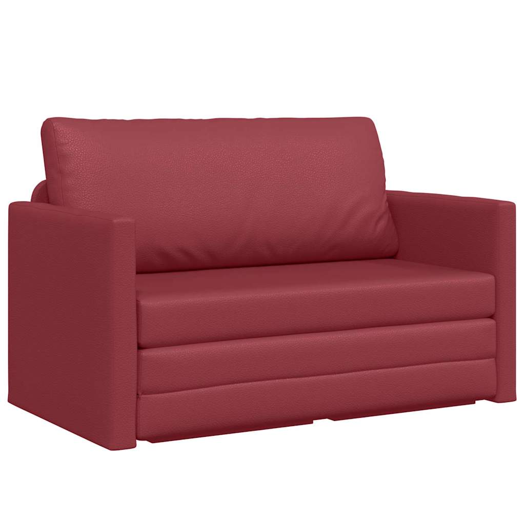 Sofa Bett Weinrot 124 x 71 x 78 cm Kunstleder