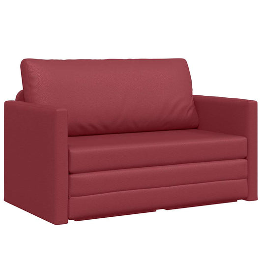 Sofa Bett Weinrot 124 x 71 x 78 cm Kunstleder