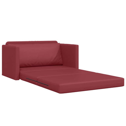 Sofa Bett Weinrot 124 x 71 x 78 cm Kunstleder