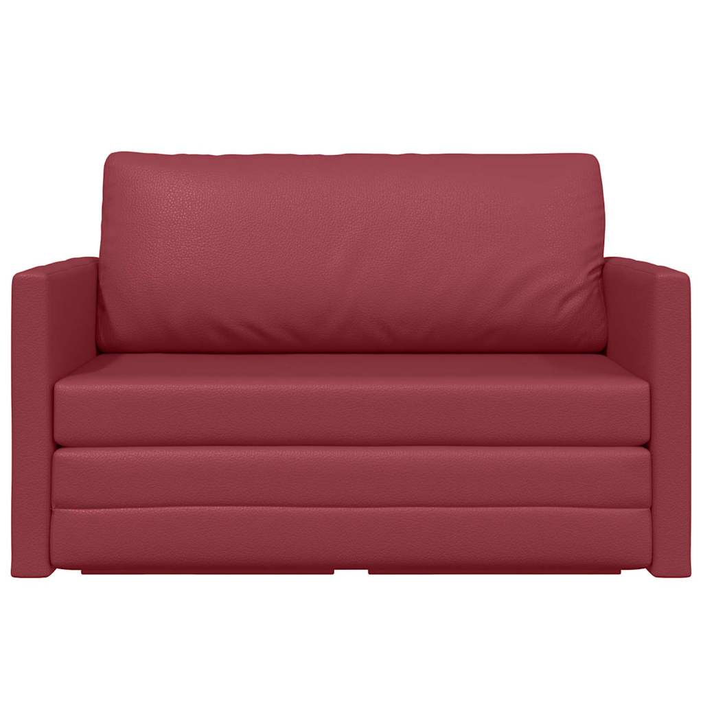 Sofa Bett Weinrot 124 x 71 x 78 cm Kunstleder