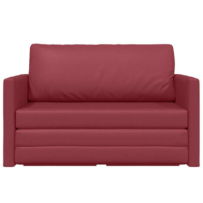 Sofa Bett Weinrot 124 x 71 x 78 cm Kunstleder