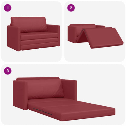 Sofa Bett Weinrot 124 x 71 x 78 cm Kunstleder