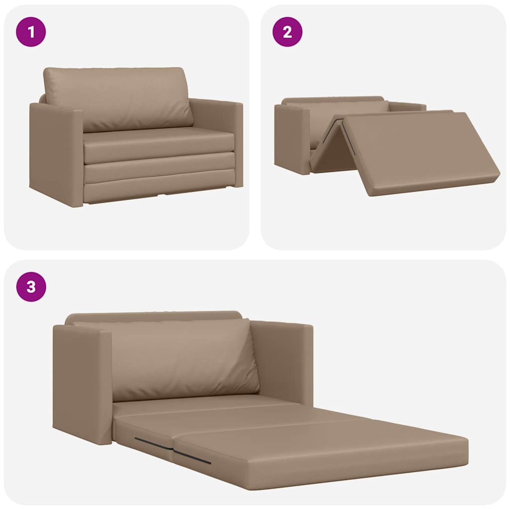 Sofa Bett Cappuccino 124 x 71 x 78 cm Kunstleder
