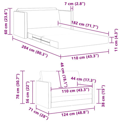 Sofa Bett Cappuccino 124 x 71 x 78 cm Kunstleder