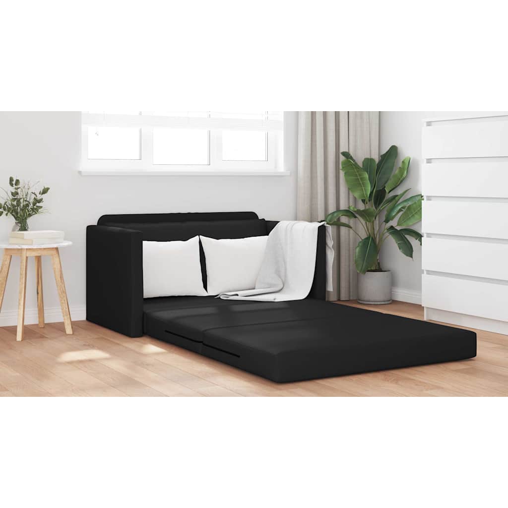 Sofa Bett Schwarz 124 x 71 x 78 cm Kunstleder