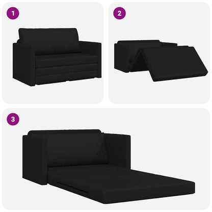 Sofa Bett Schwarz 124 x 71 x 78 cm Kunstleder