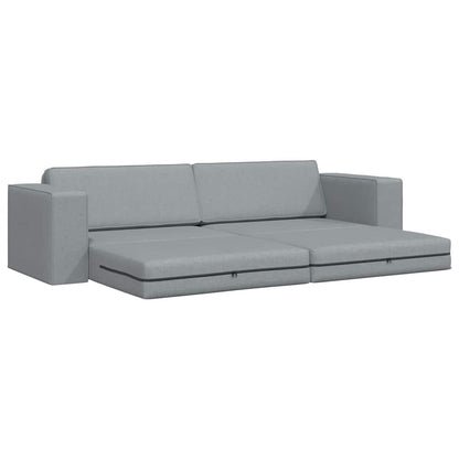 Boden-Sofa-Bett Hellgrau 245 x 78 x 77 cm Stoff