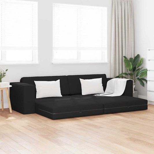 Bodensofa-Bett Schwarz 245 x 78 x 77 cm Stoff