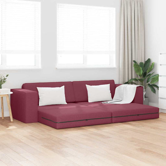 Boden-Sofa-Bett Weinrot 245 x 78 x 77 cm Stoff