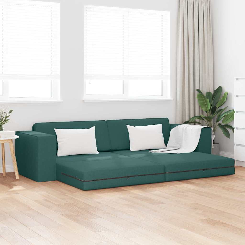 Bodensofa-Bett Dunkelgrün 245 x 78 x 77 cm Stoff