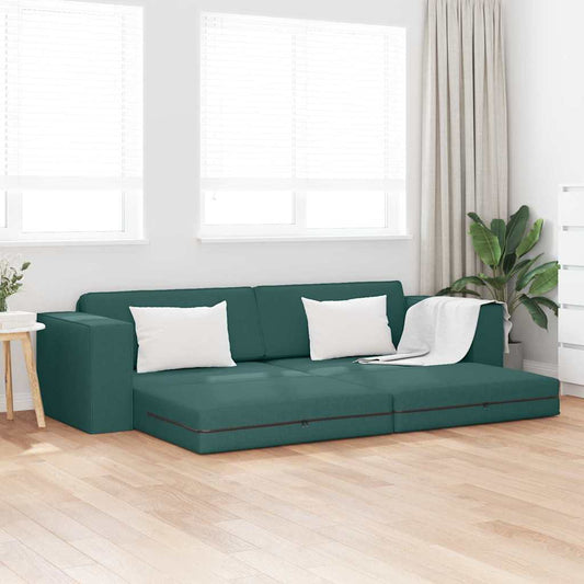 Bodensofa-Bett Dunkelgrün 245 x 78 x 77 cm Stoff