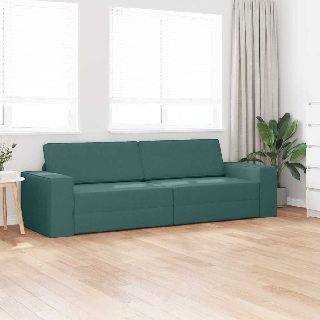 Bodensofa-Bett Dunkelgrün 245 x 78 x 77 cm Stoff