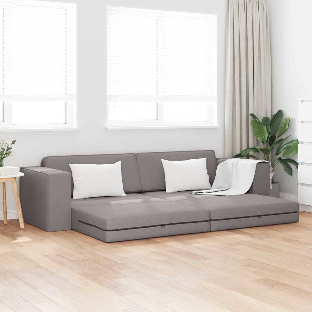 Boden-Sofa-Bett Taupe 245 x 78 x 77 cm Stoff