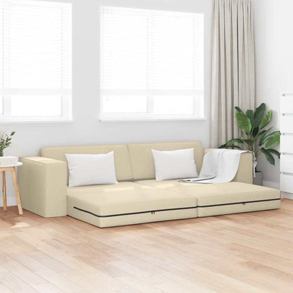 Bodensofa-Bett Creme 245 x 78 x 77 cm Stoff
