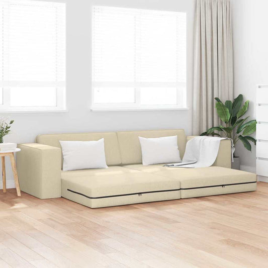 Bodensofa-Bett Creme 245 x 78 x 77 cm Stoff