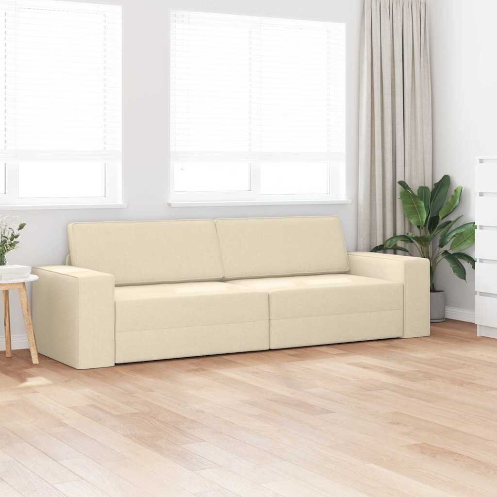 Bodensofa-Bett Creme 245 x 78 x 77 cm Stoff