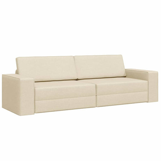 Bodensofa-Bett Creme 245 x 78 x 77 cm Stoff