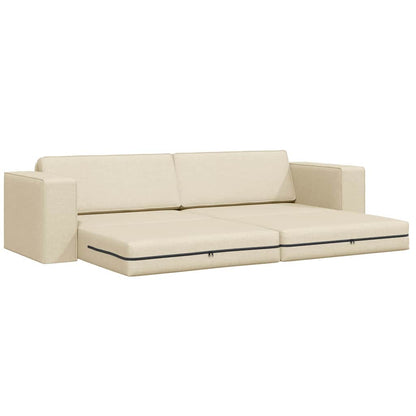 Bodensofa-Bett Creme 245 x 78 x 77 cm Stoff