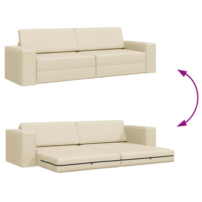 Bodensofa-Bett Creme 245 x 78 x 77 cm Stoff
