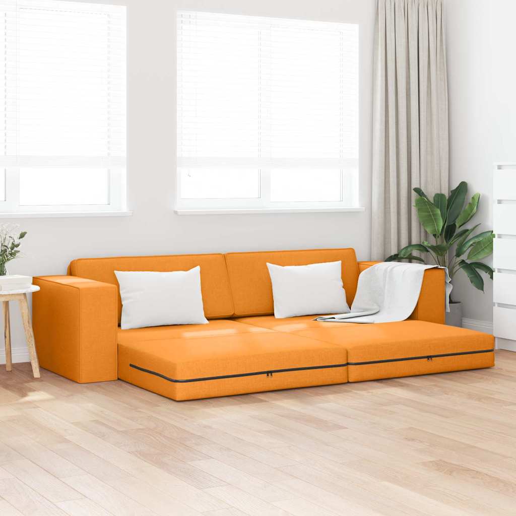 Bodensofa-Bett Dunkelgelb 245 x 78 x 77 cm Stoff