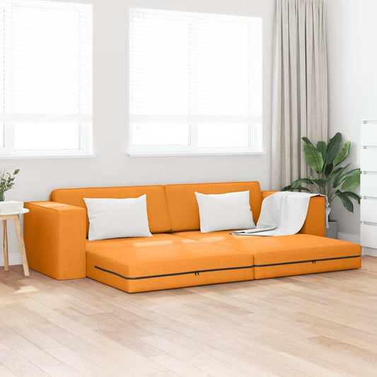 Bodensofa-Bett Dunkelgelb 245 x 78 x 77 cm Stoff