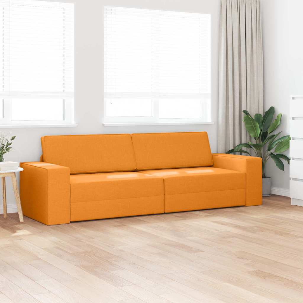 Bodensofa-Bett Dunkelgelb 245 x 78 x 77 cm Stoff