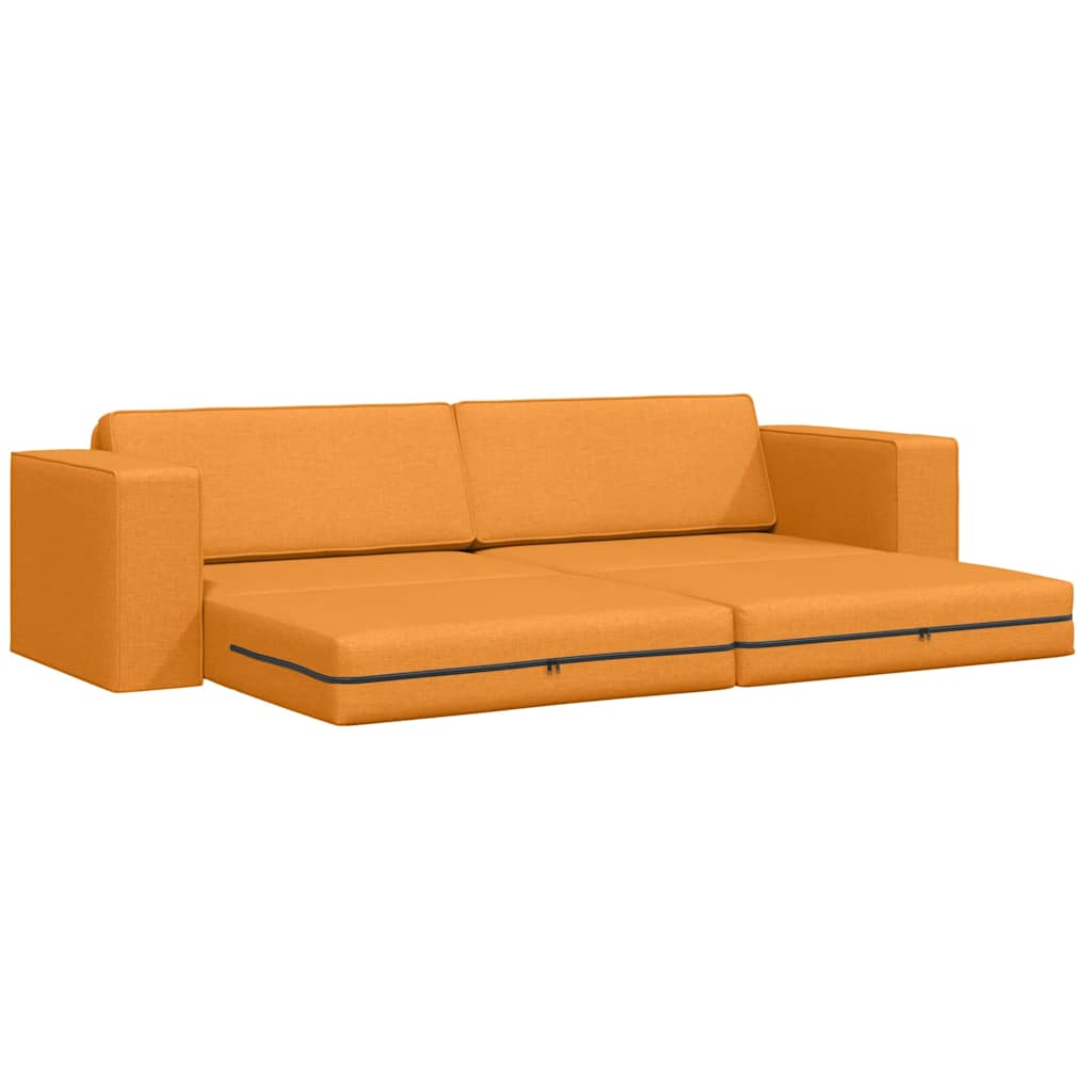 Bodensofa-Bett Dunkelgelb 245 x 78 x 77 cm Stoff