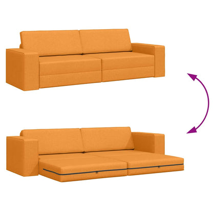 Bodensofa-Bett Dunkelgelb 245 x 78 x 77 cm Stoff