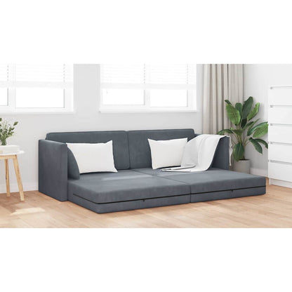 Boden-Schlafsofa Dunkelgrau 213 x 76 x 77 cm Samt