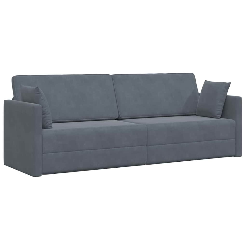 Boden-Schlafsofa Dunkelgrau 213 x 76 x 77 cm Samt