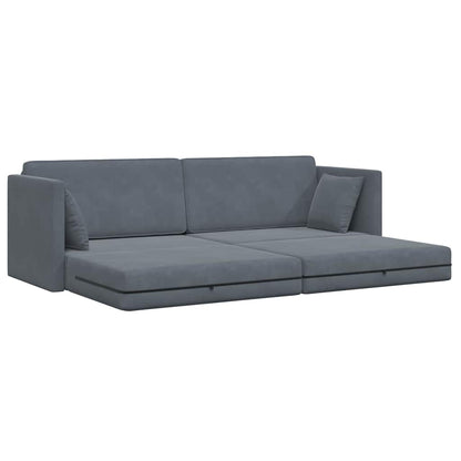 Boden-Schlafsofa Dunkelgrau 213 x 76 x 77 cm Samt