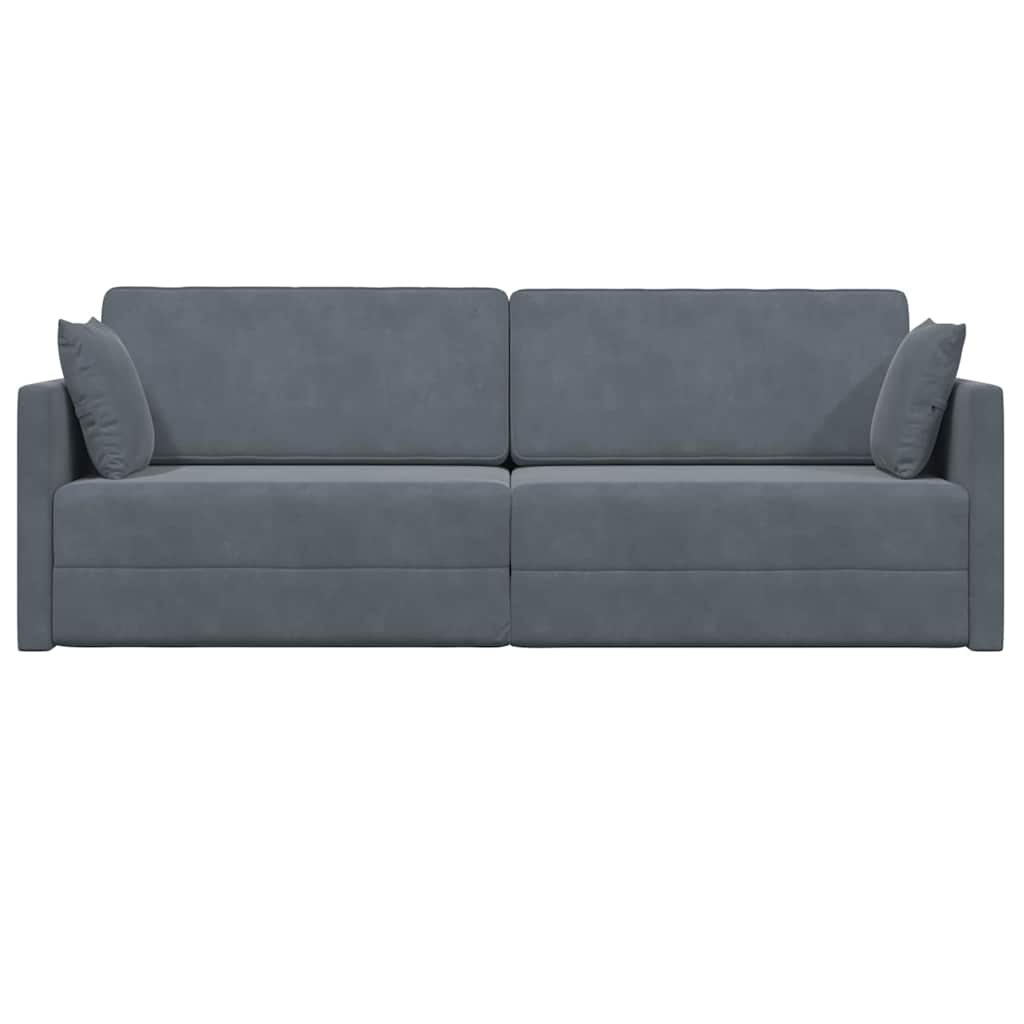 Boden-Schlafsofa Dunkelgrau 213 x 76 x 77 cm Samt