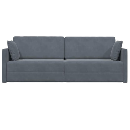 Boden-Schlafsofa Dunkelgrau 213 x 76 x 77 cm Samt