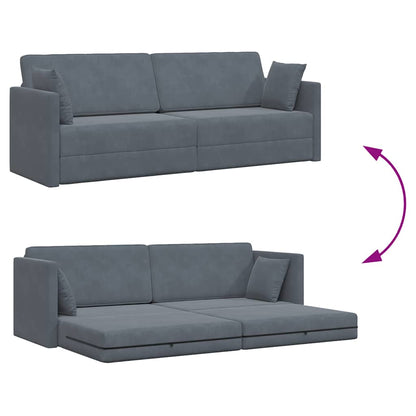 Boden-Schlafsofa Dunkelgrau 213 x 76 x 77 cm Samt
