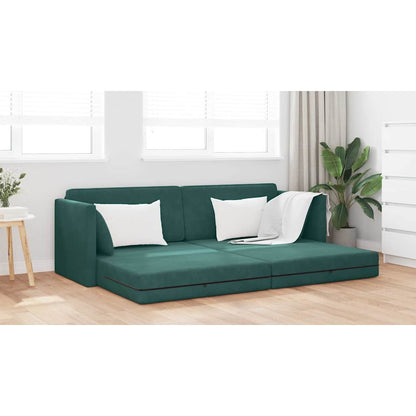 Boden-Schlafsofa Dunkelgrün 213 x 76 x 77 cm Samt