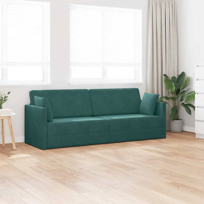 Boden-Schlafsofa Dunkelgrün 213 x 76 x 77 cm Samt