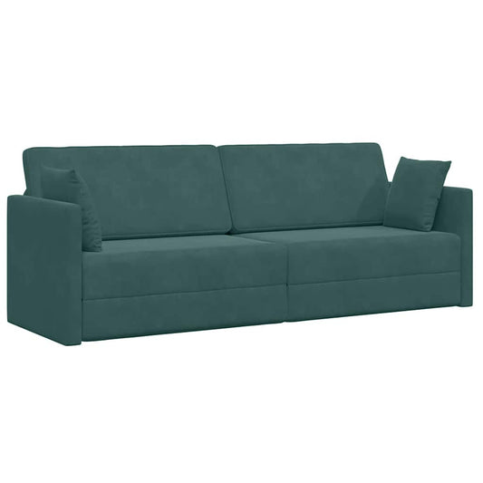 Boden-Schlafsofa Dunkelgrün 213 x 76 x 77 cm Samt