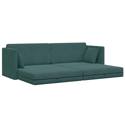 Boden-Schlafsofa Dunkelgrün 213 x 76 x 77 cm Samt