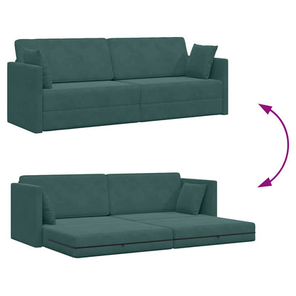 Boden-Schlafsofa Dunkelgrün 213 x 76 x 77 cm Samt