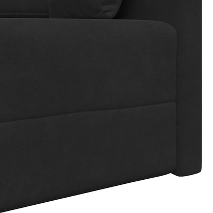Boden-Schlafsofa Schwarz 213 x 76 x 77 cm Samt