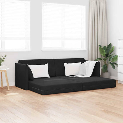 Boden-Schlafsofa Schwarz 213 x 76 x 77 cm Samt